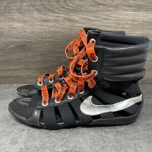 Nike Gladiator Sandals Womens Size 6 Black Lace Up Mid Leather